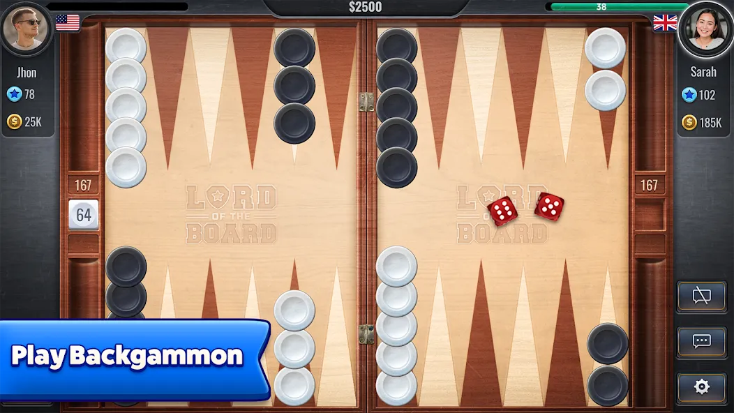 Backgammon - Lord of the Board (Бэкгаммон)  [МОД Бесконечные деньги] Screenshot 1