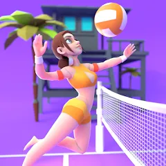 Скачать взломанную Beach Volleyball Game (Бичволлейбол игра)  [МОД Много монет] - стабильная версия apk на Андроид