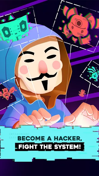 Hacking Hero: Hacker Clicker (Хакинг герой)  [МОД Unlimited Money] Screenshot 1