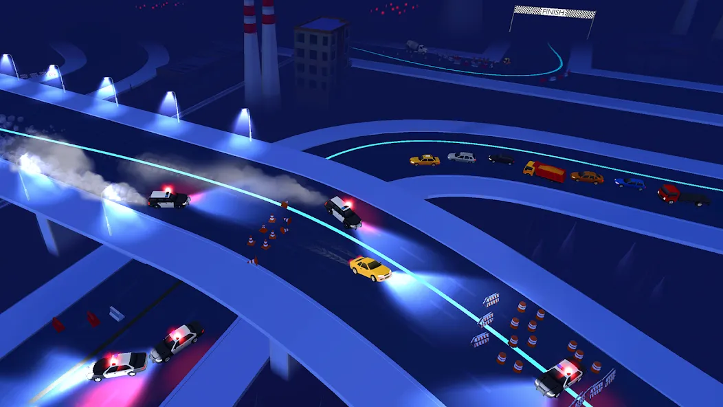 Line Race: Police Pursuit (Лайн Рейс)  [МОД Бесконечные монеты] Screenshot 3