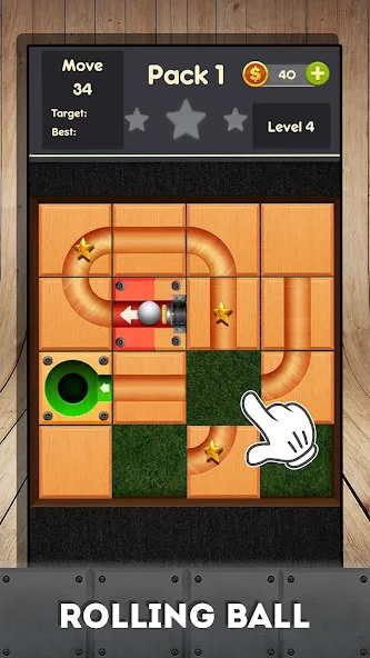 Rolling ball - slide puzzle  [МОД Unlocked] Screenshot 1