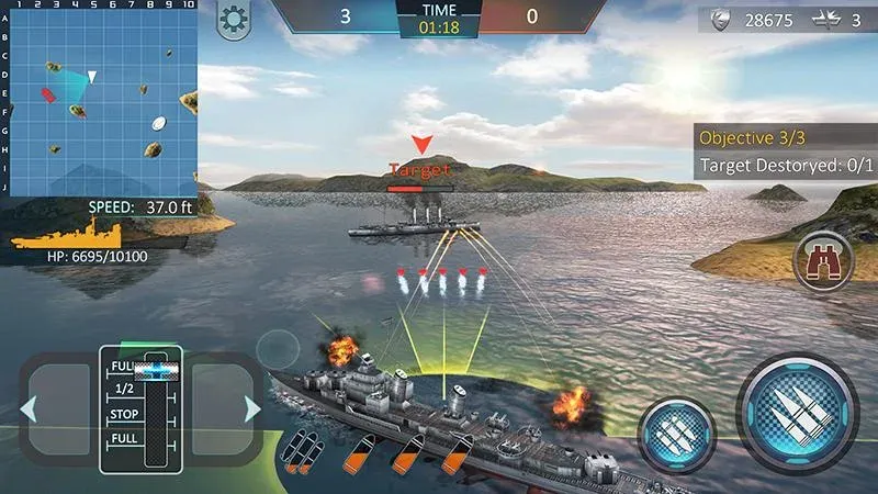 Warship Attack 3D  [МОД Menu] Screenshot 2