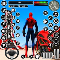 Взломанная Superhero Tricky Bike Stunt (упергерой Трики Байк Стант)  [МОД Mega Pack] - полная версия apk на Андроид