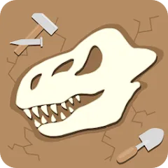 Скачать взломанную Dino Fossil Dig - Jurassic Adv (Дино Фоссил Диг)  [МОД Много денег] - последняя версия apk на Андроид