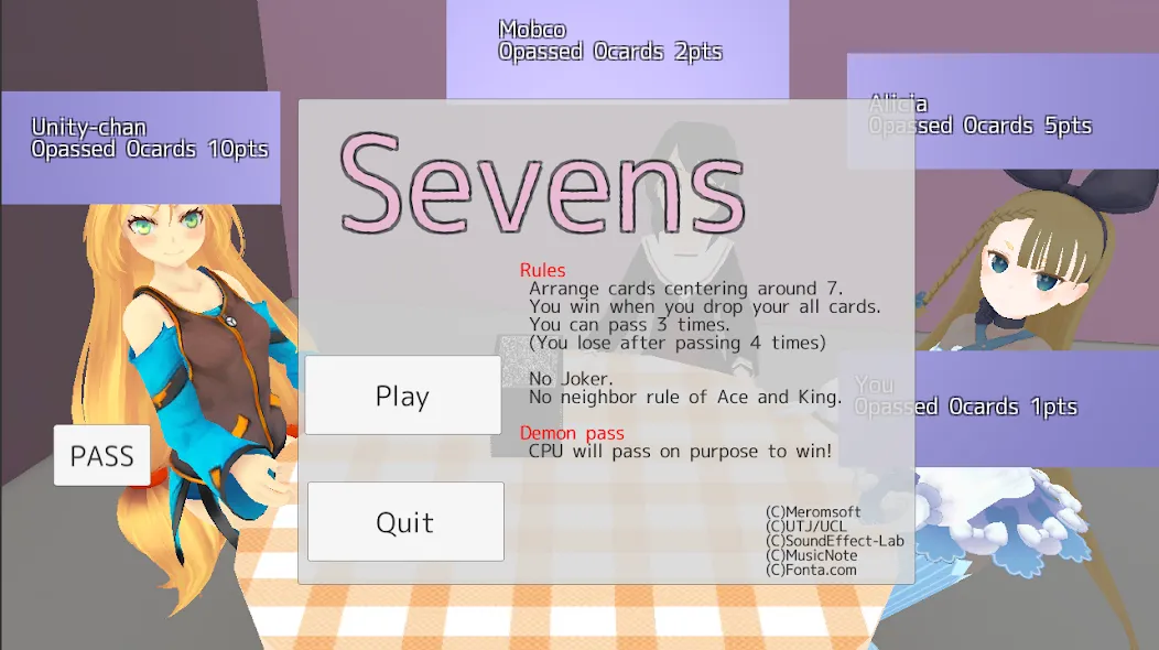 Sevens card game (Севенс карточная игра)  [МОД Mega Pack] Screenshot 1