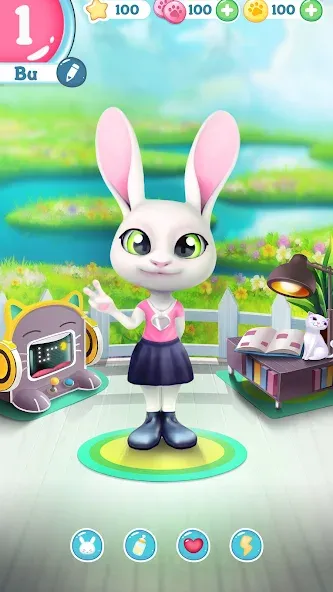 Bu Bunny - Cute pet care game  [МОД Бесконечные монеты] Screenshot 4