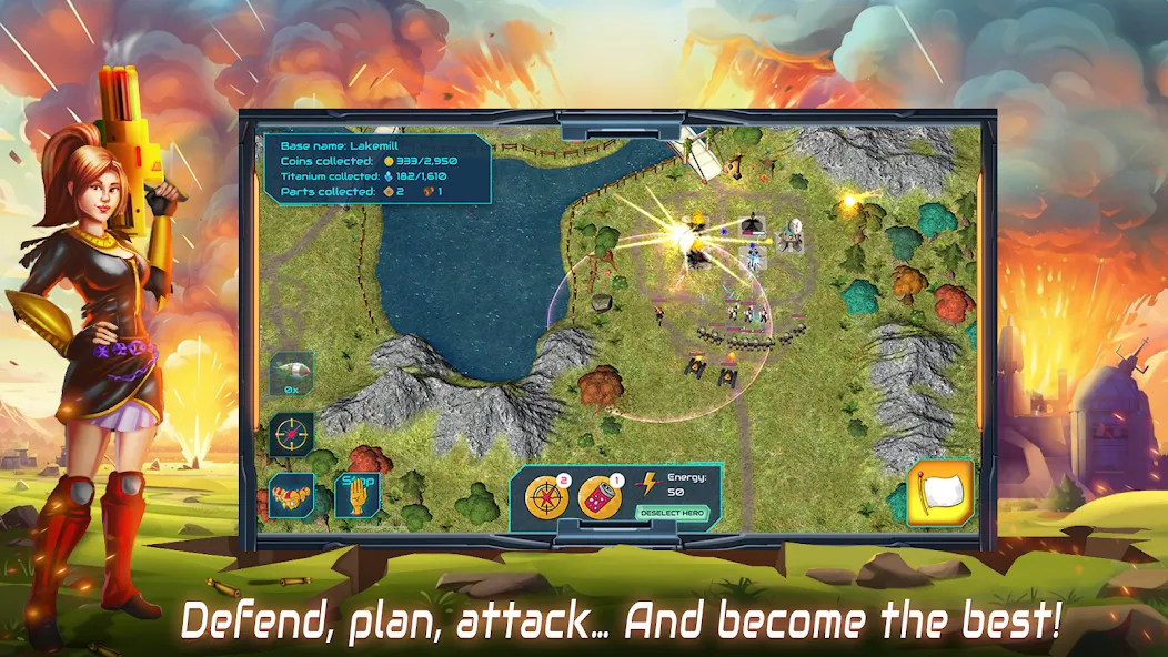 Boulder Base: Defense Strategy (Боулдер Бейс)  [МОД Бесконечные деньги] Screenshot 2