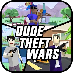 Взломанная Dude Theft Wars Shooting Games (Дуд Тефт Варс)  [МОД Unlimited Money] - полная версия apk на Андроид