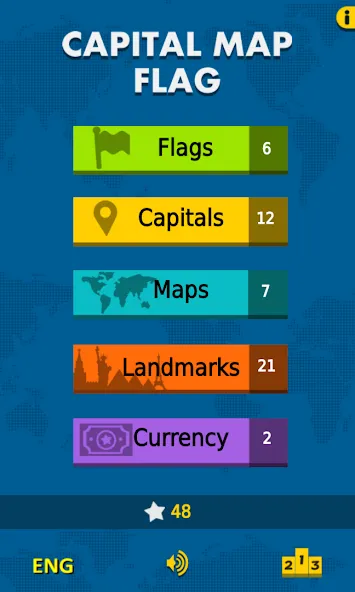 Capital Map Flag - geo quiz  [МОД Mega Pack] Screenshot 1