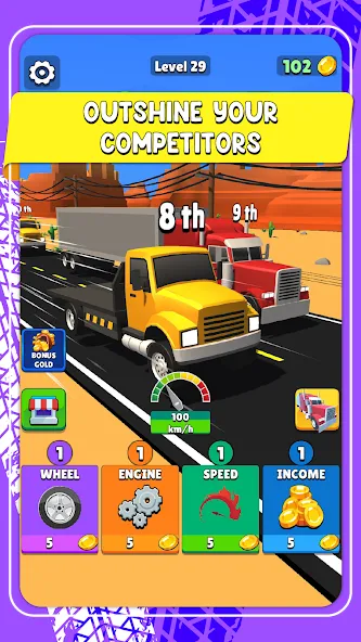 Idle Truck Racing : Cybertruck (Айдл Трак Рейсинг)  [МОД Unlocked] Screenshot 5