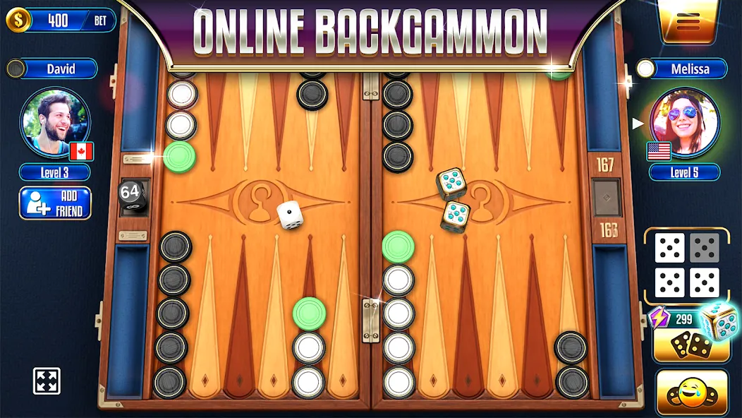 Backgammon Legends Online  [МОД Unlimited Money] Screenshot 1