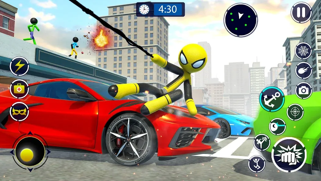 Spider Stickman Rope Hero Game  [МОД Все открыто] Screenshot 1