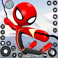 Скачать взломанную Spider Stickman Rope Hero Game  [МОД Все открыто] - стабильная версия apk на Андроид