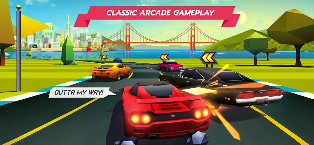 Horizon Chase – Arcade Racing (Хорайзон Чейс)  [МОД Бесконечные монеты] Screenshot 1