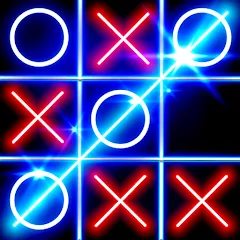 Скачать взломанную Tic Tac Toe Glow: 2 Players  [МОД Mega Pack] - полная версия apk на Андроид