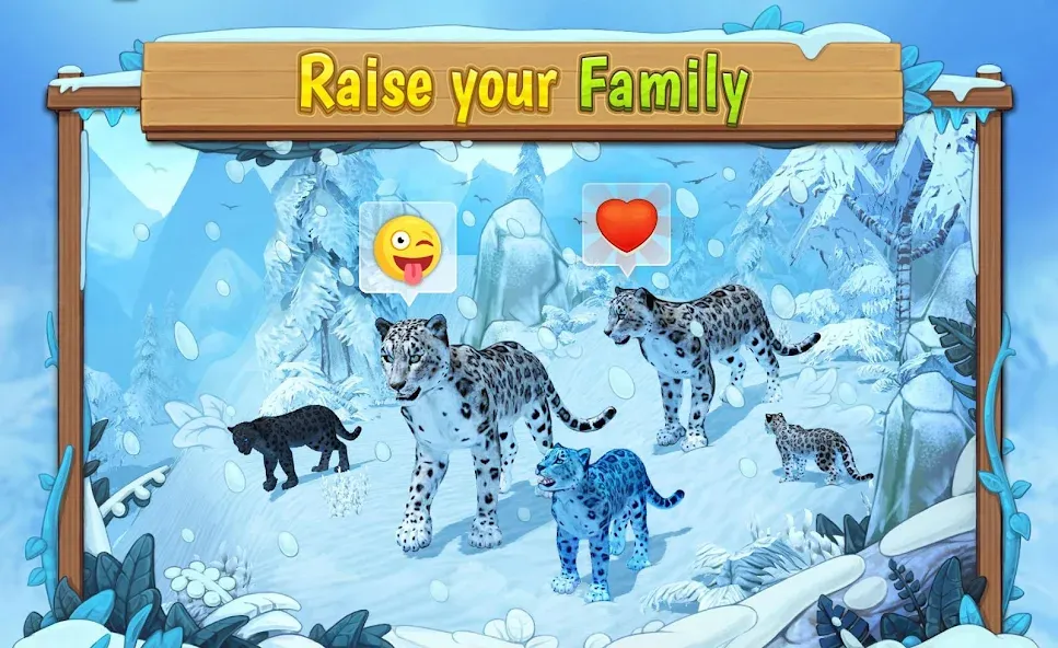 Snow Leopard Family Sim Online  [МОД Много монет] Screenshot 1