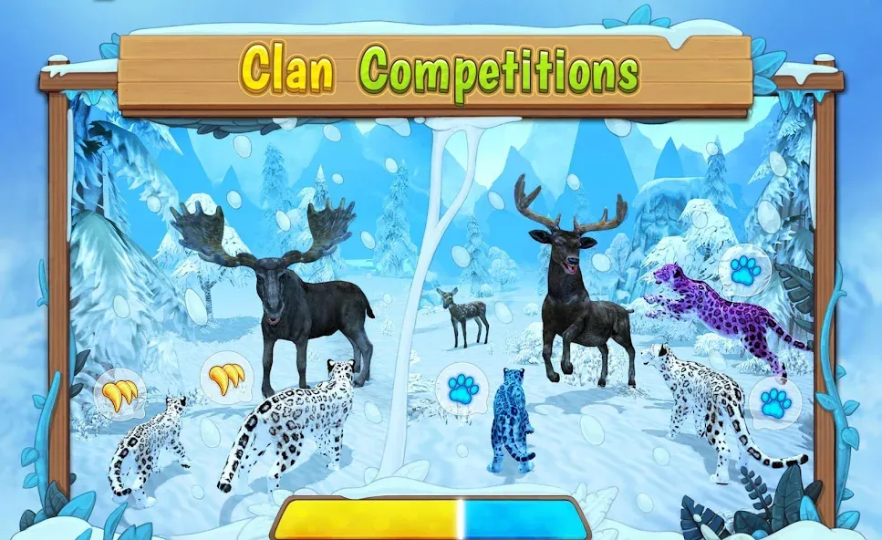 Snow Leopard Family Sim Online  [МОД Много монет] Screenshot 5