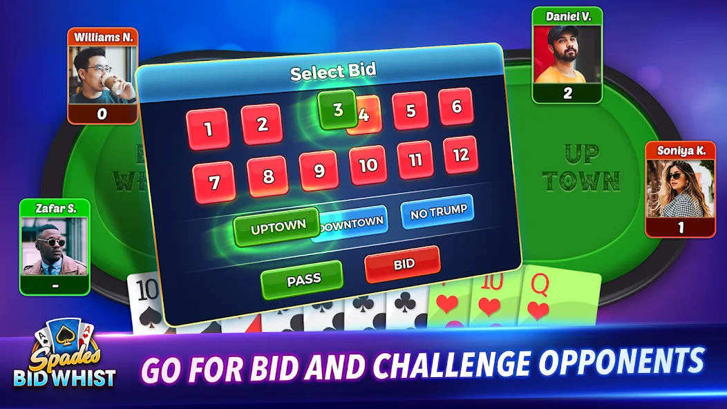 Spades: Bid Whist Classic Game (Бид Вист Классик)  [МОД Много денег] Screenshot 5