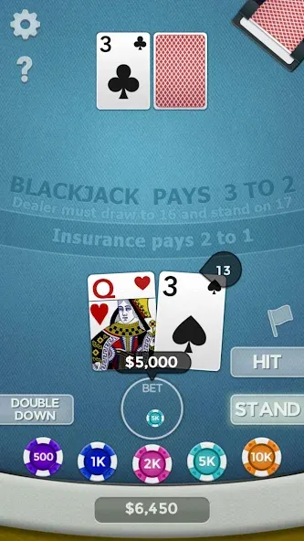 Blackjack 21  [МОД Много денег] Screenshot 1