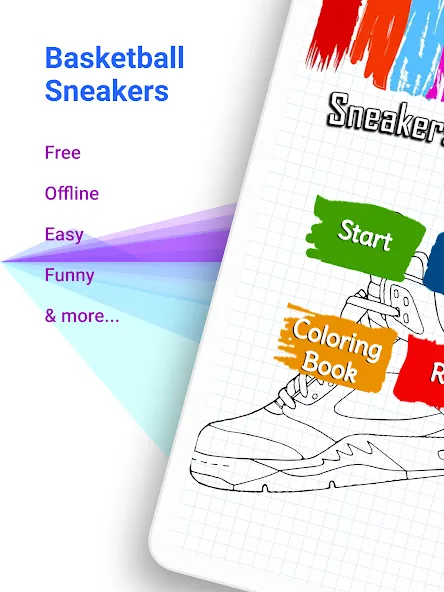 Basketball Shoes Coloring Book (Раскраска кроссовок для баскетбола)  [МОД Бесконечные монеты] Screenshot 5