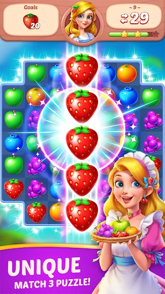 Fruit Diary - Match 3 Games  [МОД Бесконечные монеты] Screenshot 1