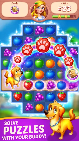 Fruit Diary - Match 3 Games  [МОД Бесконечные монеты] Screenshot 4