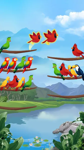 Bird Sort - Color Puzzle  [МОД Все открыто] Screenshot 2