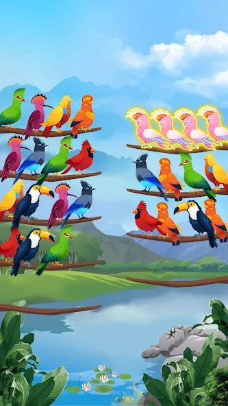 Bird Sort - Color Puzzle  [МОД Все открыто] Screenshot 3