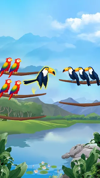 Bird Sort - Color Puzzle  [МОД Все открыто] Screenshot 4