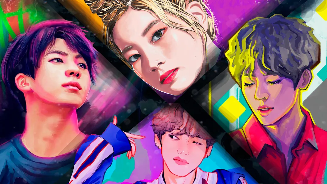 Kpop Paint by Numbers BT21  [МОД Mega Pack] Screenshot 2