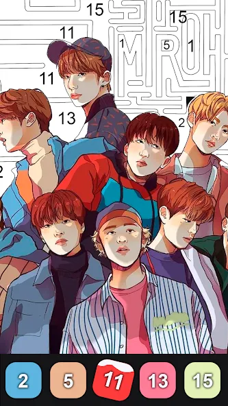 Kpop Paint by Numbers BT21  [МОД Mega Pack] Screenshot 3