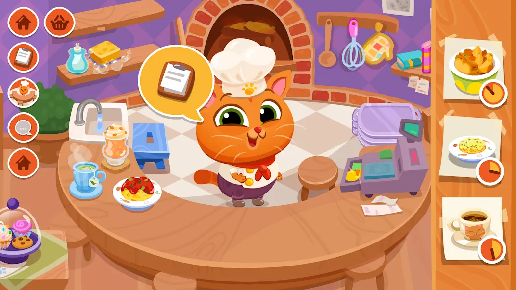 Bubbu Restaurant - My Cat Game (Буббу Ресторан)  [МОД Бесконечные монеты] Screenshot 1