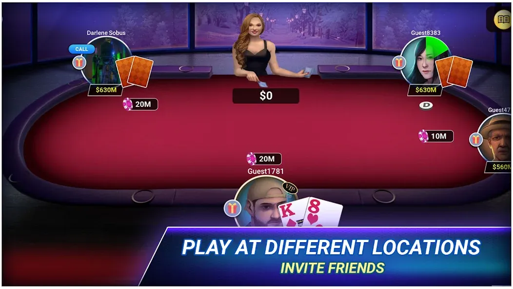 Poker Texas Holdem (Покер Техасский Холдем)  [МОД Unlocked] Screenshot 3