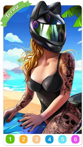 Tattoo Coloring games  [МОД Unlocked] Screenshot 1