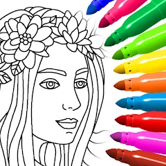 Взлом Coloring for girls and women  [МОД Много монет] - последняя версия apk на Андроид