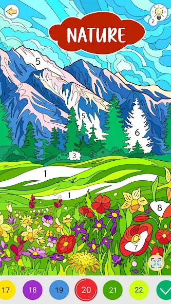 Color by Number: Coloring Book  [МОД Бесконечные монеты] Screenshot 1