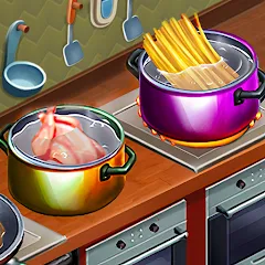 Взломанная Cooking Team: Restaurant Games  [МОД Mega Pack] - последняя версия apk на Андроид