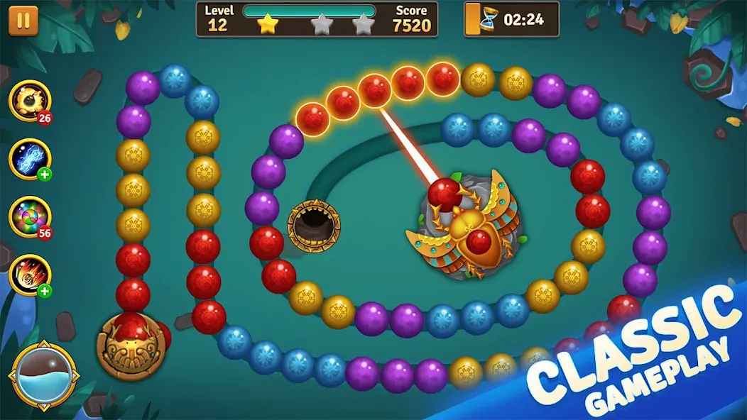 Jungle Marble Blast  [МОД Бесконечные монеты] Screenshot 1