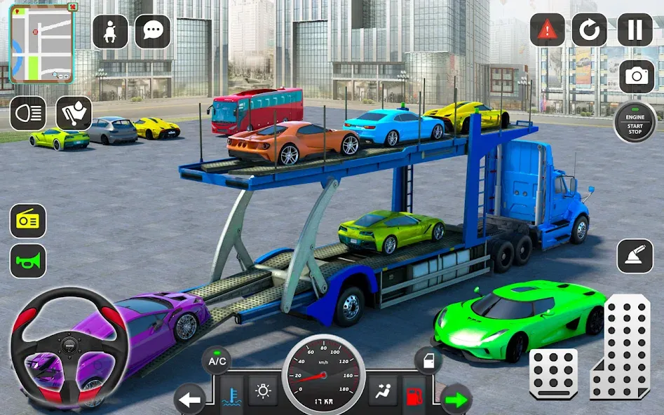 Trailer Truck Car Transport 3D  [МОД Бесконечные деньги] Screenshot 1