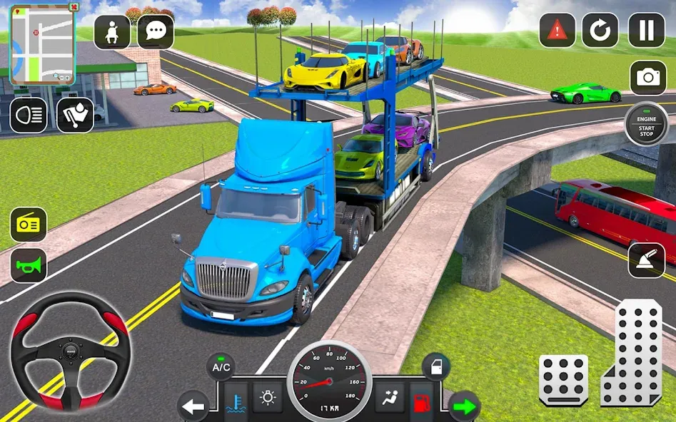 Trailer Truck Car Transport 3D  [МОД Бесконечные деньги] Screenshot 2