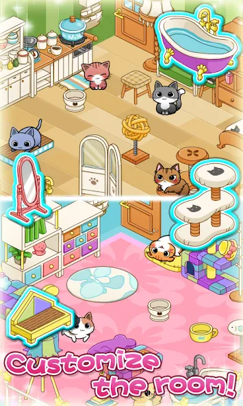 Cat Room - Cute Cat Games (Кэт Рум)  [МОД Mega Pack] Screenshot 4