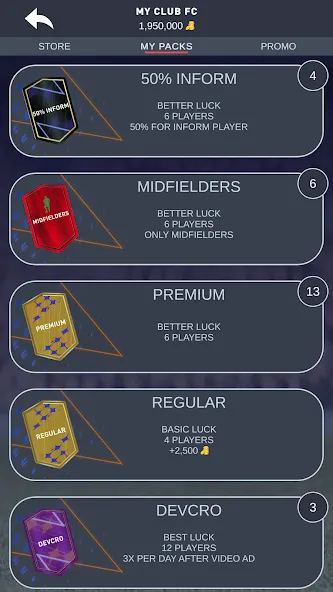 DEVCRO 23 - Draft, Packs! (ДЕВКРО ФУТ 23)  [МОД Menu] Screenshot 2