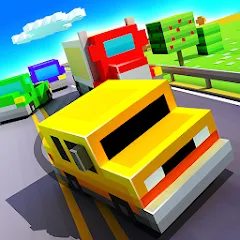 Взломанная Blocky Highway: Traffic Racing (Блоки Хайвей)  [МОД Все открыто] - последняя версия apk на Андроид