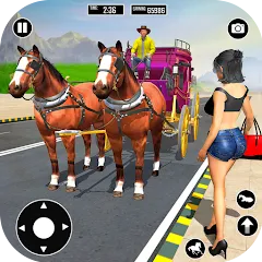 Взломанная Horse Cart Taxi Transport Game  [МОД Все открыто] - полная версия apk на Андроид