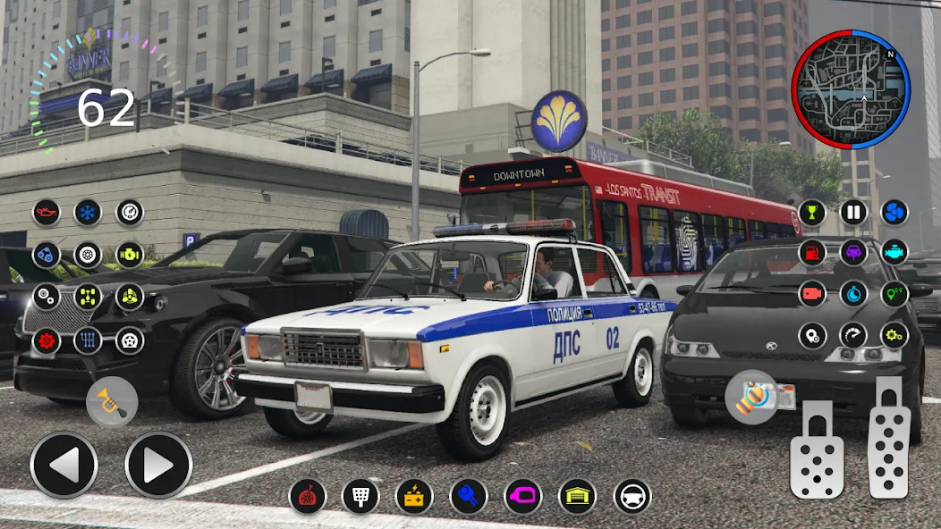 Police Car Riders: VAZ 2107  [МОД Бесконечные монеты] Screenshot 1