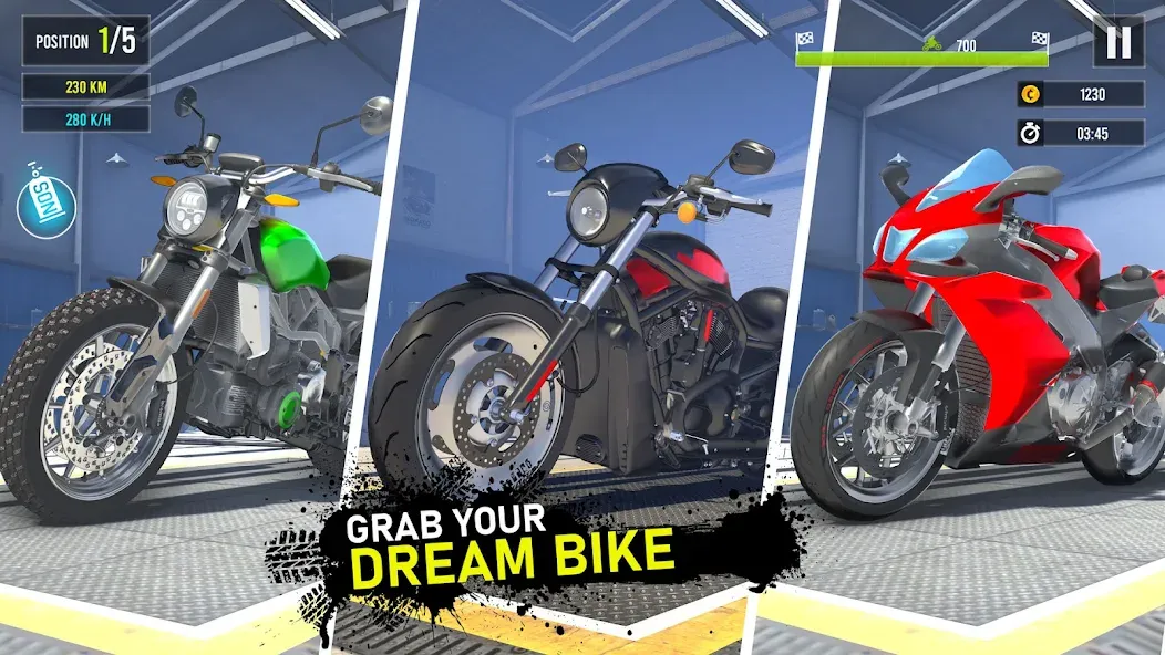 Moto Traffic Bike Race Game 3d (Мото Трафик Байк Рейс Гейм 3д)  [МОД Mega Pack] Screenshot 2