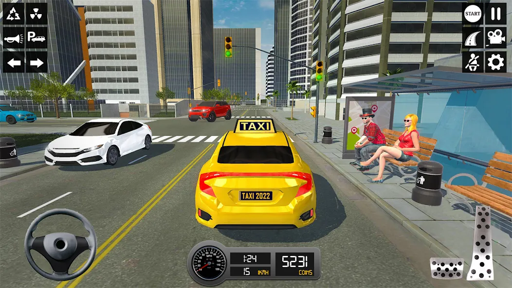 Taxi Simulator 3d Taxi Sim  [МОД Бесконечные монеты] Screenshot 2