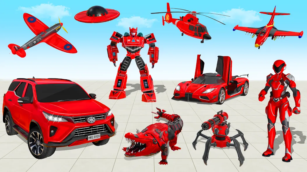 Flying Prado Car Robot Game  [МОД Mega Pack] Screenshot 5