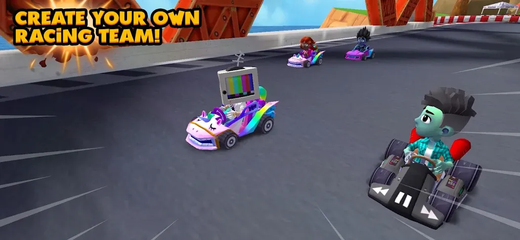 Boom Karts Multiplayer Racing (Бум Картс Мультиплеер Рейсинг)  [МОД Много монет] Screenshot 3