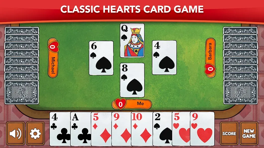 Hearts - Card Game Classic (Хартс)  [МОД Меню] Screenshot 1